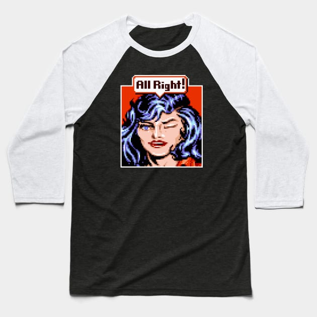 Hannah Cadillac Baseball T-Shirt by RetroPixelWorld